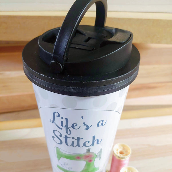 Travel Mug - Life's a Stitch - Sewing